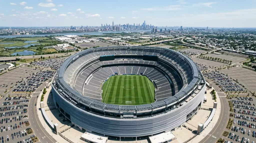 MetLife Stadium í East Rutherford sem hýsir HM 2026 úrslitin og leik Noregs gegn Senegal